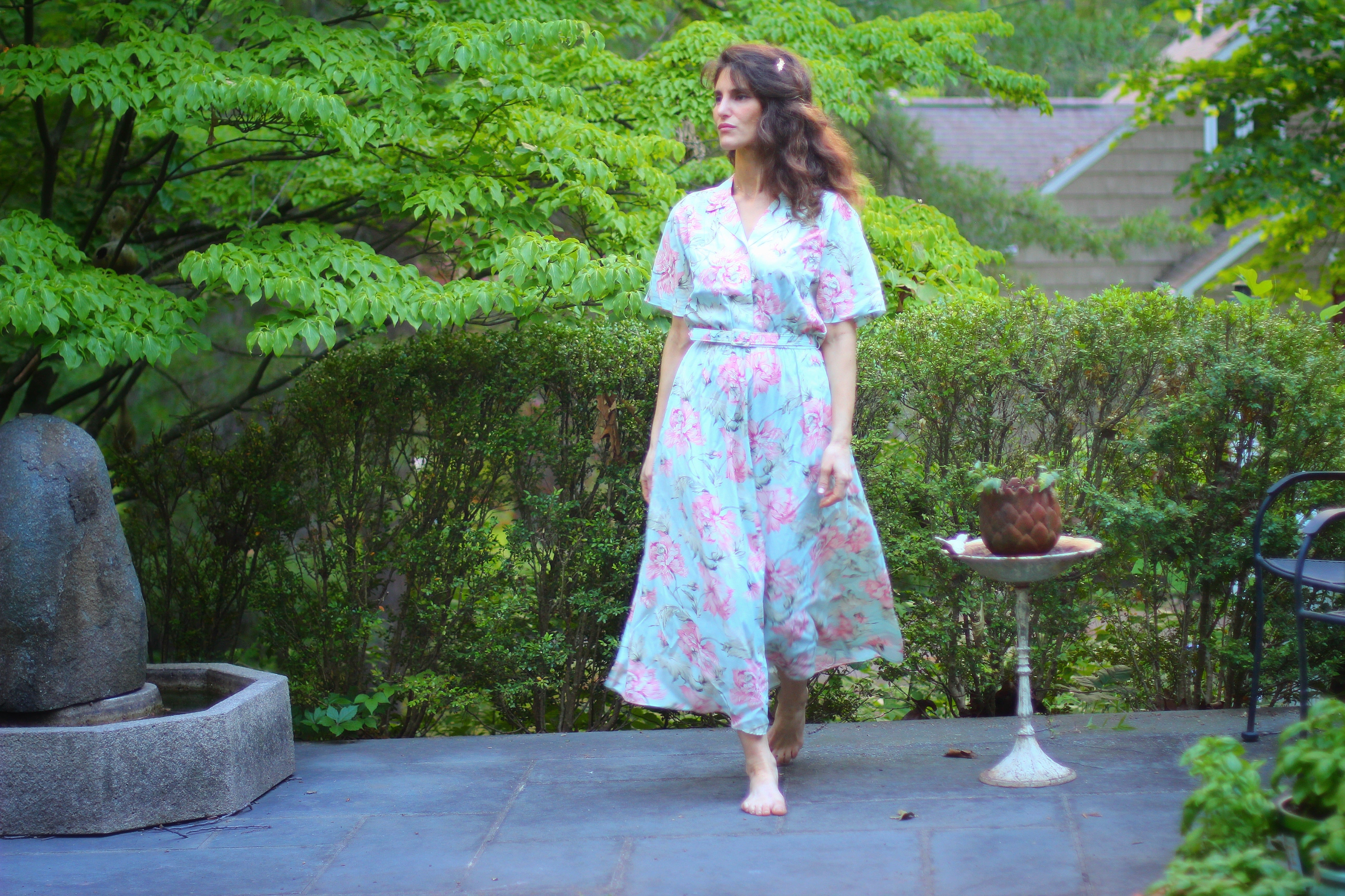 Vintage Peonies Floral Carol Anderson Dress