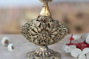 Antique Bronze Filigree Perfume Bottle