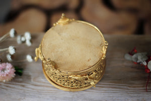 Antique Rounded Birds Tufted Jewelry Box