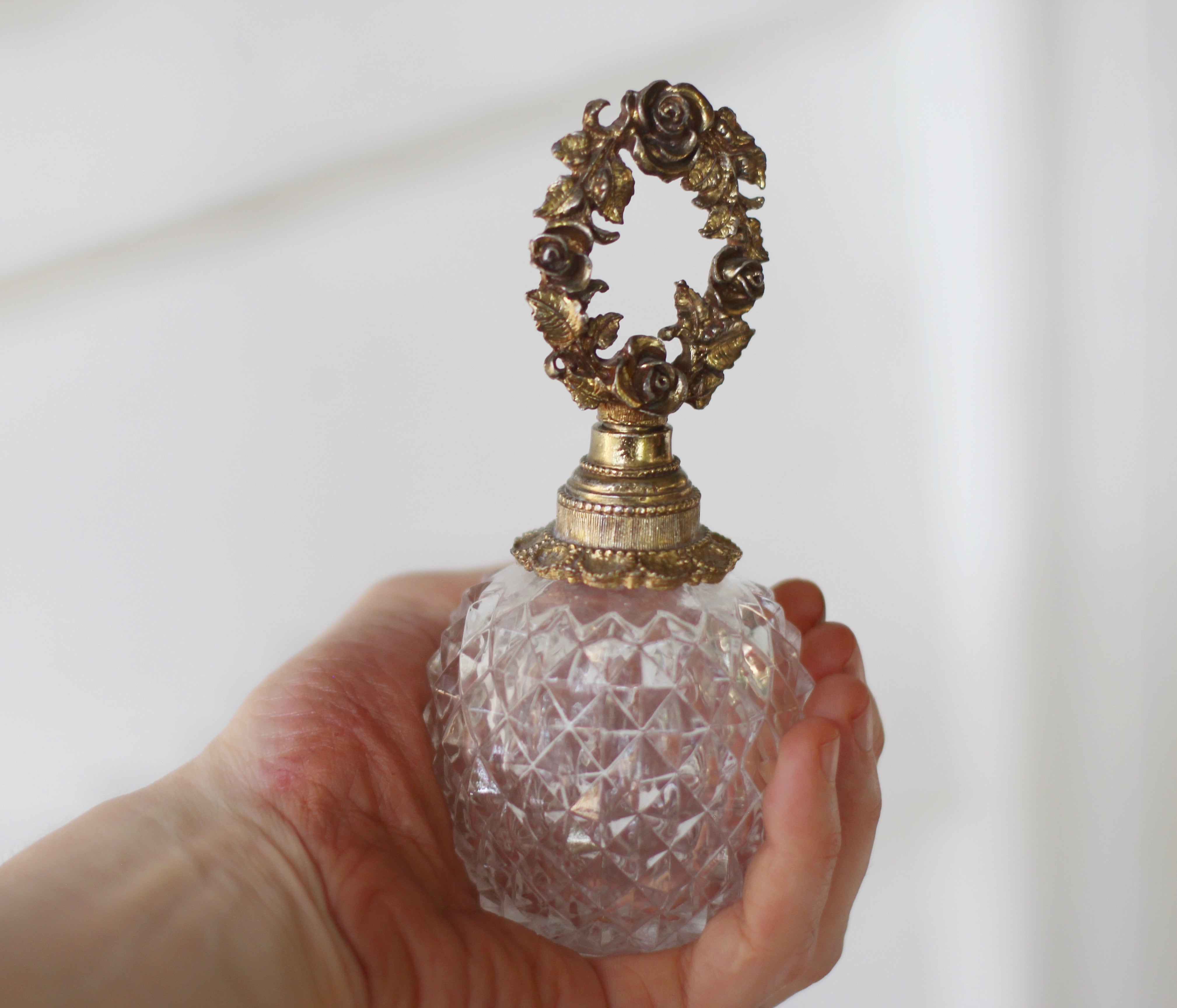 Antique Floral Wreath Perfume Bottle