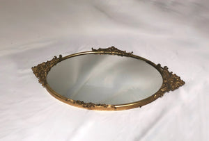 Antique French Victorian Hanging Mirror Tray