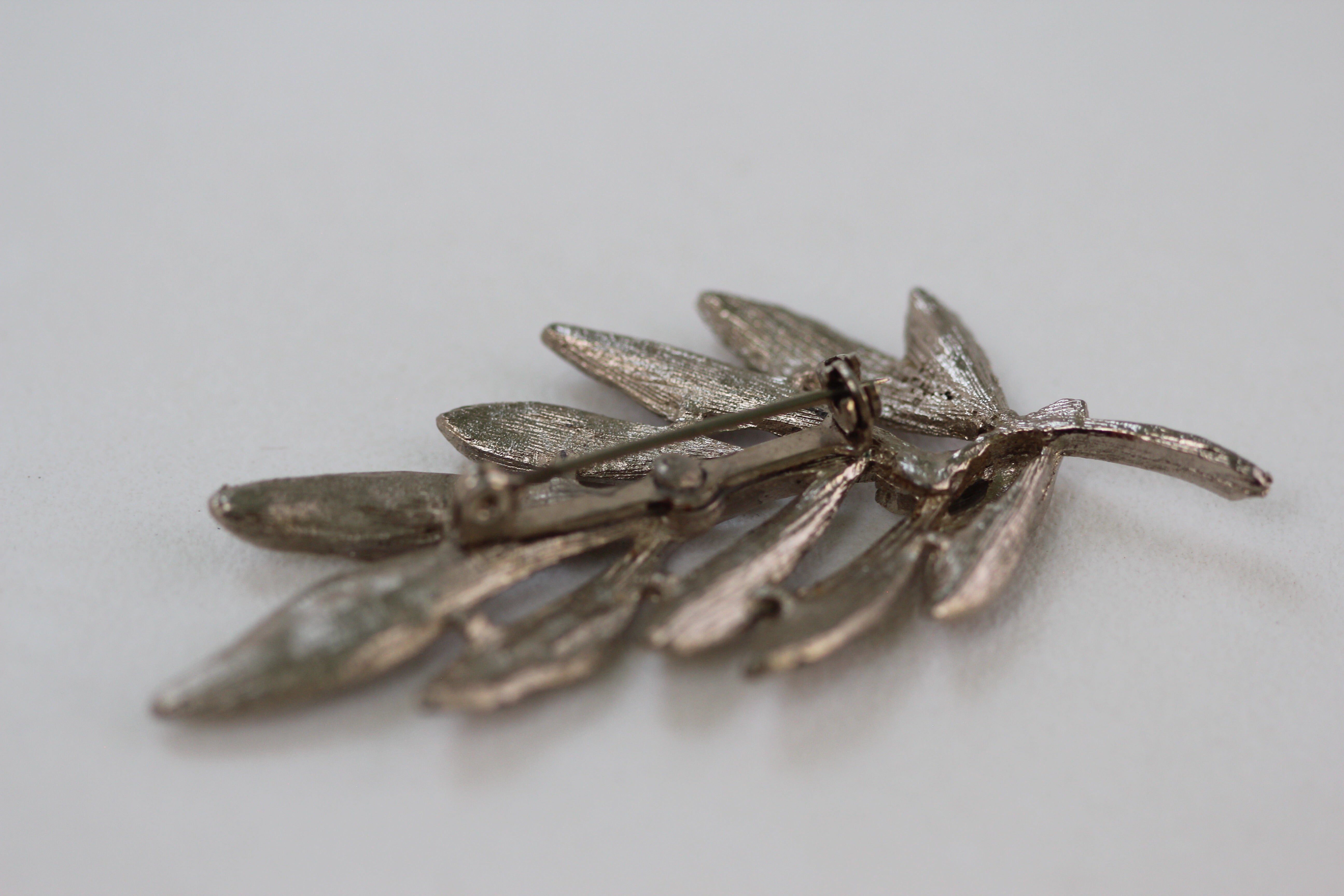 Silver Leaves Bouquet Brooch