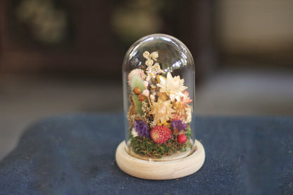Small Dried Flowers Glass Dome / Cloche