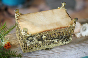 Antique Rare Floral Jewelry Box