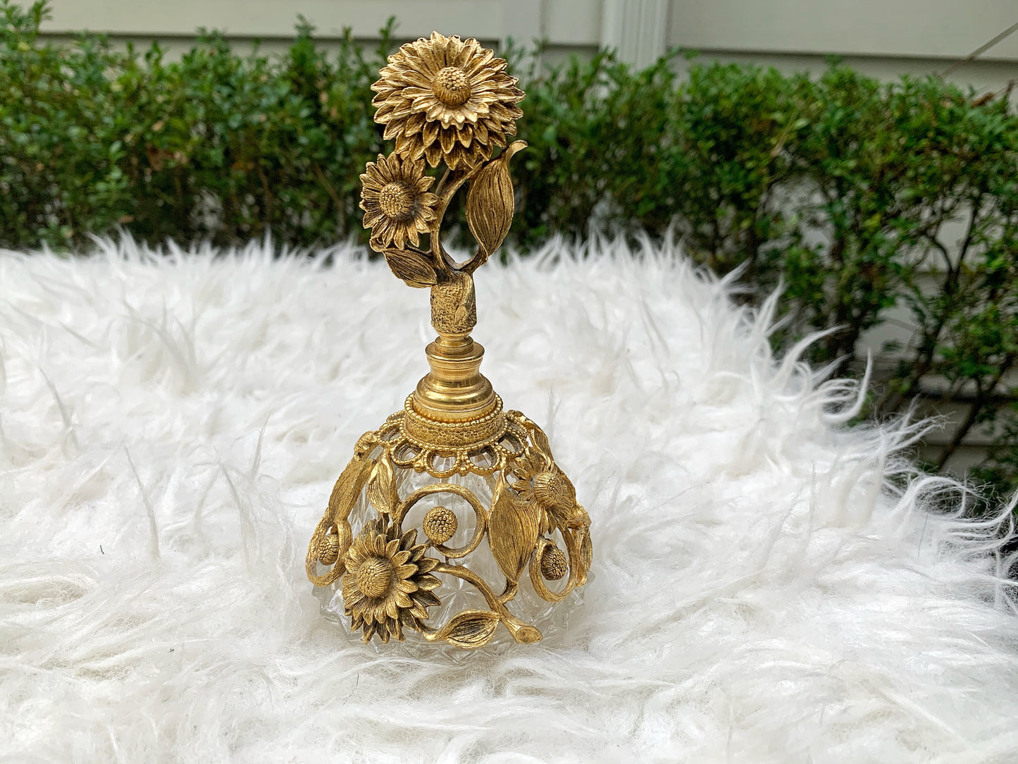 Antique Filigree Sunflower Matson Perfume Bottle