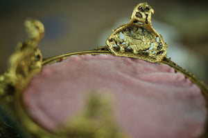 Antique Pink Padding French Victorian Dogwood Matson Jewelry Box