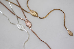 Preorder * Leaf Drop Lariat Necklace