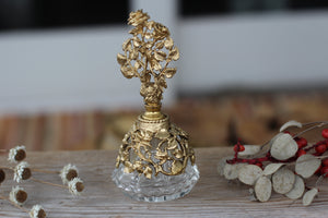 Antique Gold Tint Roses Matson Perfume Bottle