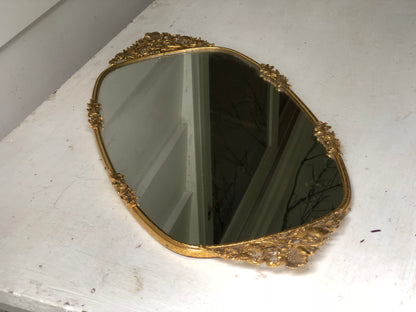 Antique Floral Matson Mirror Tray