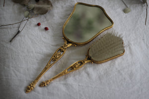 Antique Bronze Floral Vanity Set