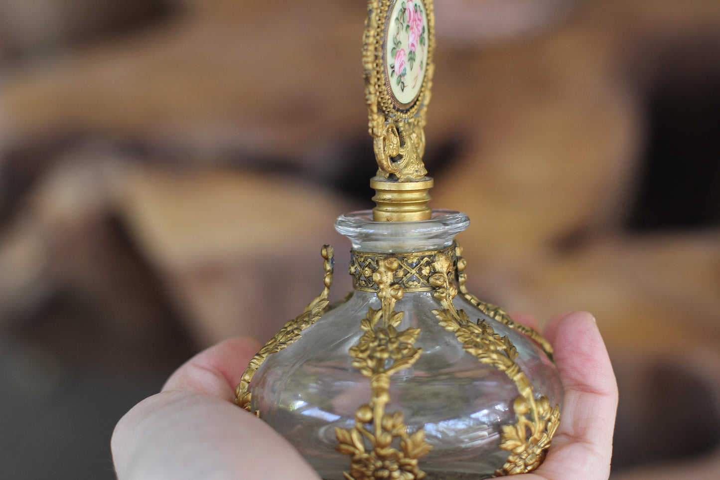 Antique Floral Perfume Bottle