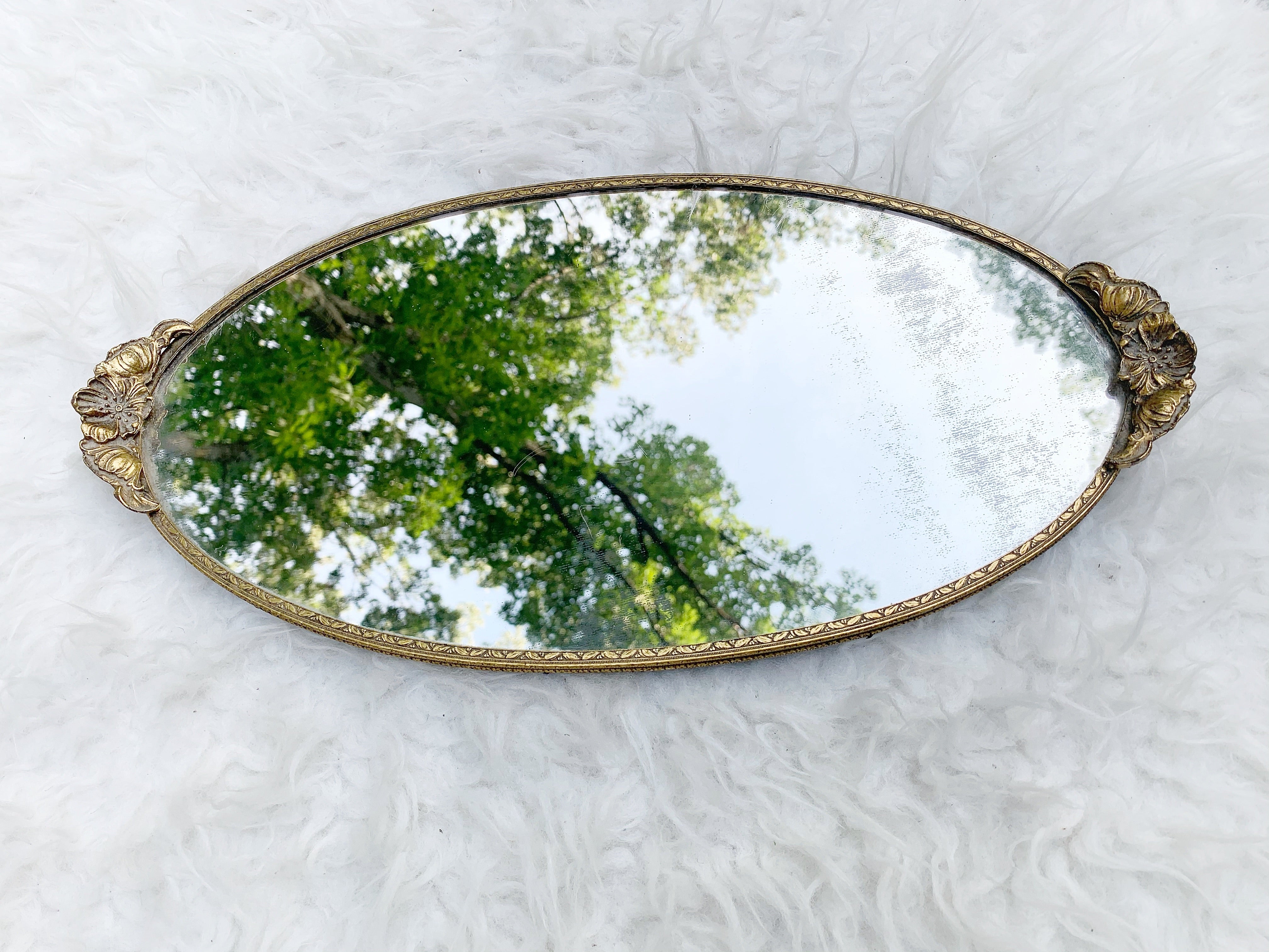 Vintage Dogwood Vanity Mirror