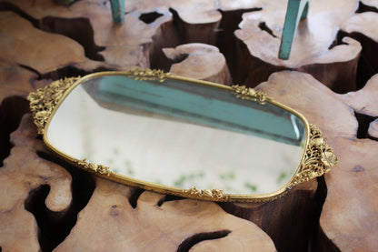 Antique Matson Dogwood Mirror Tray