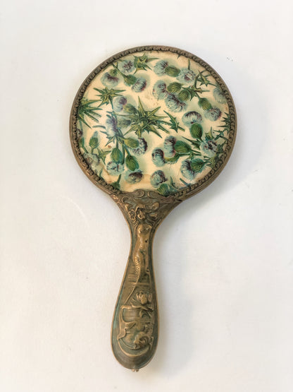 Petite Thistle Floral Hand Mirror