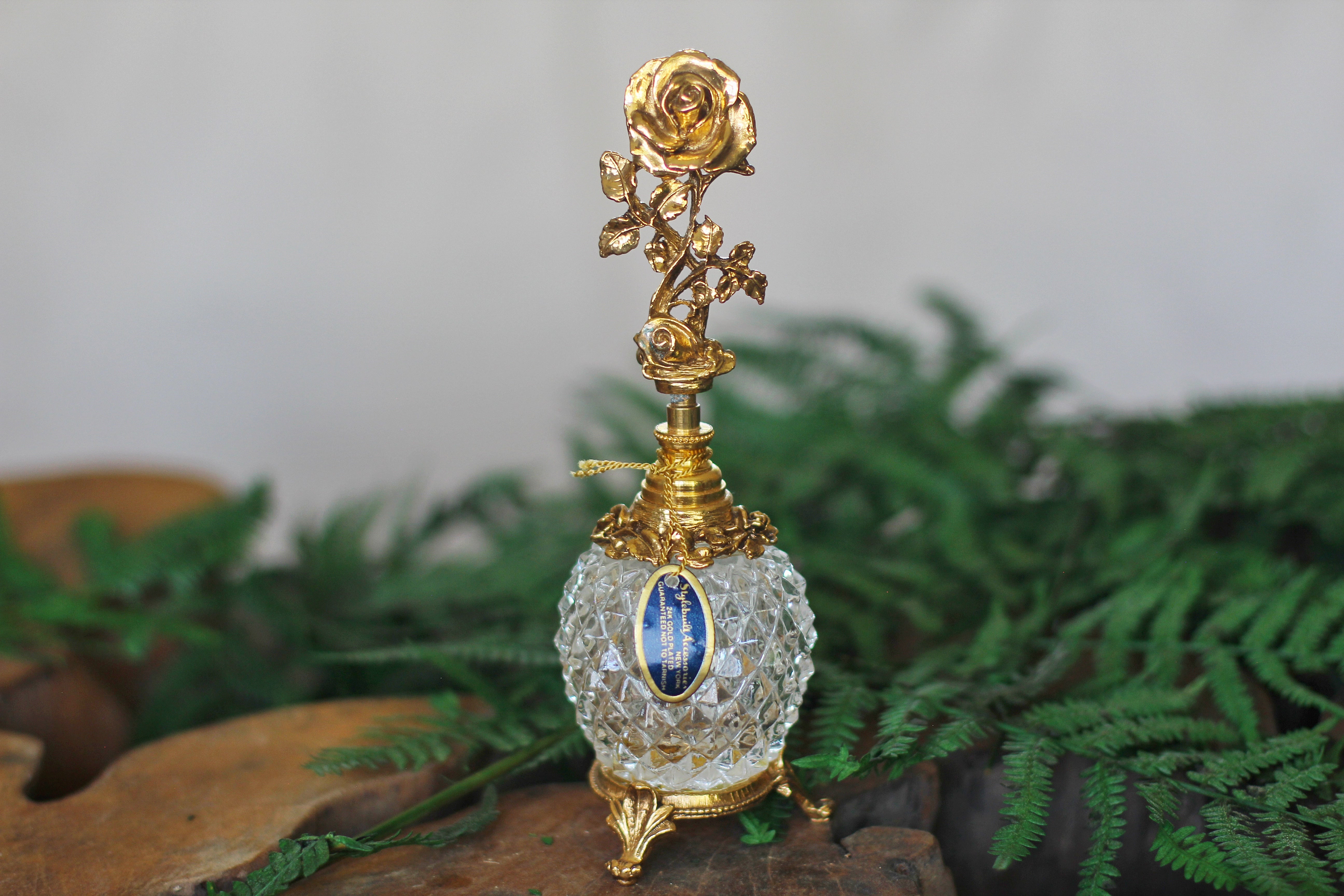 Antique Stylebuilt Tall Rose Perfume Bottle
