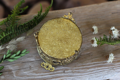 Vintage Rounded Floral Dogwood Jewelry Box