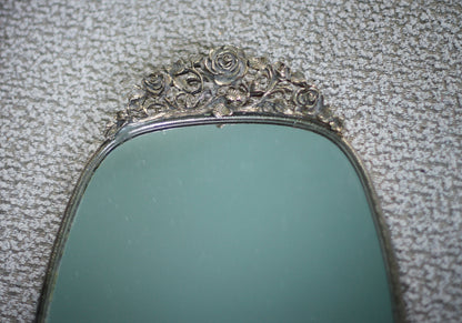 Antique Roses / Poppy Bronze Filigree Mirror Tray