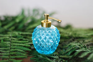 Antique Blue Diamond cut Perfume Bottle