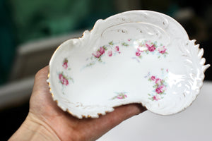 Bavarian Pink Roses Porcelain Ring Dish