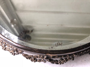 Antique Rounded Filigree Mirror Tray