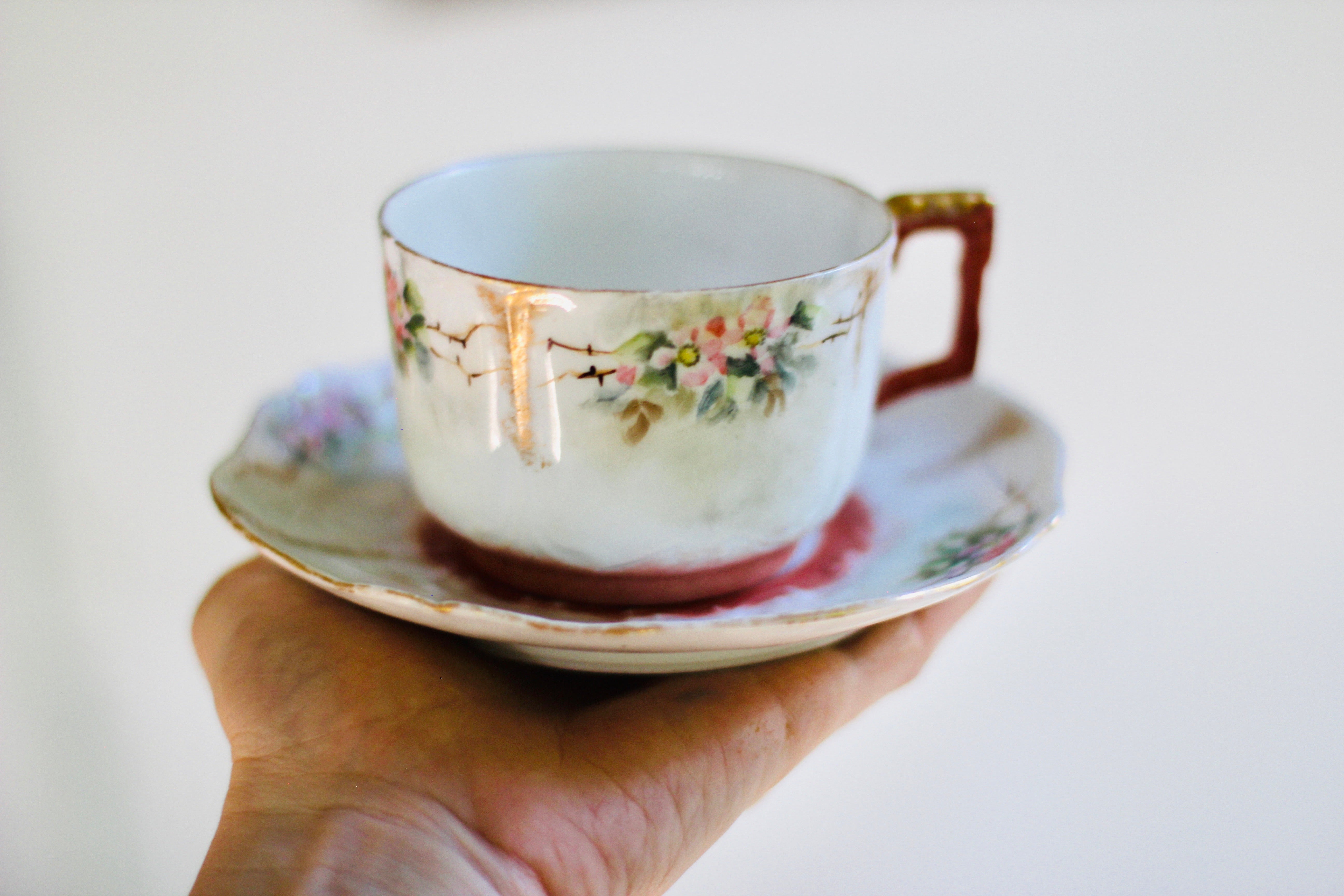Antique T V Limoges France Tea Cup Set