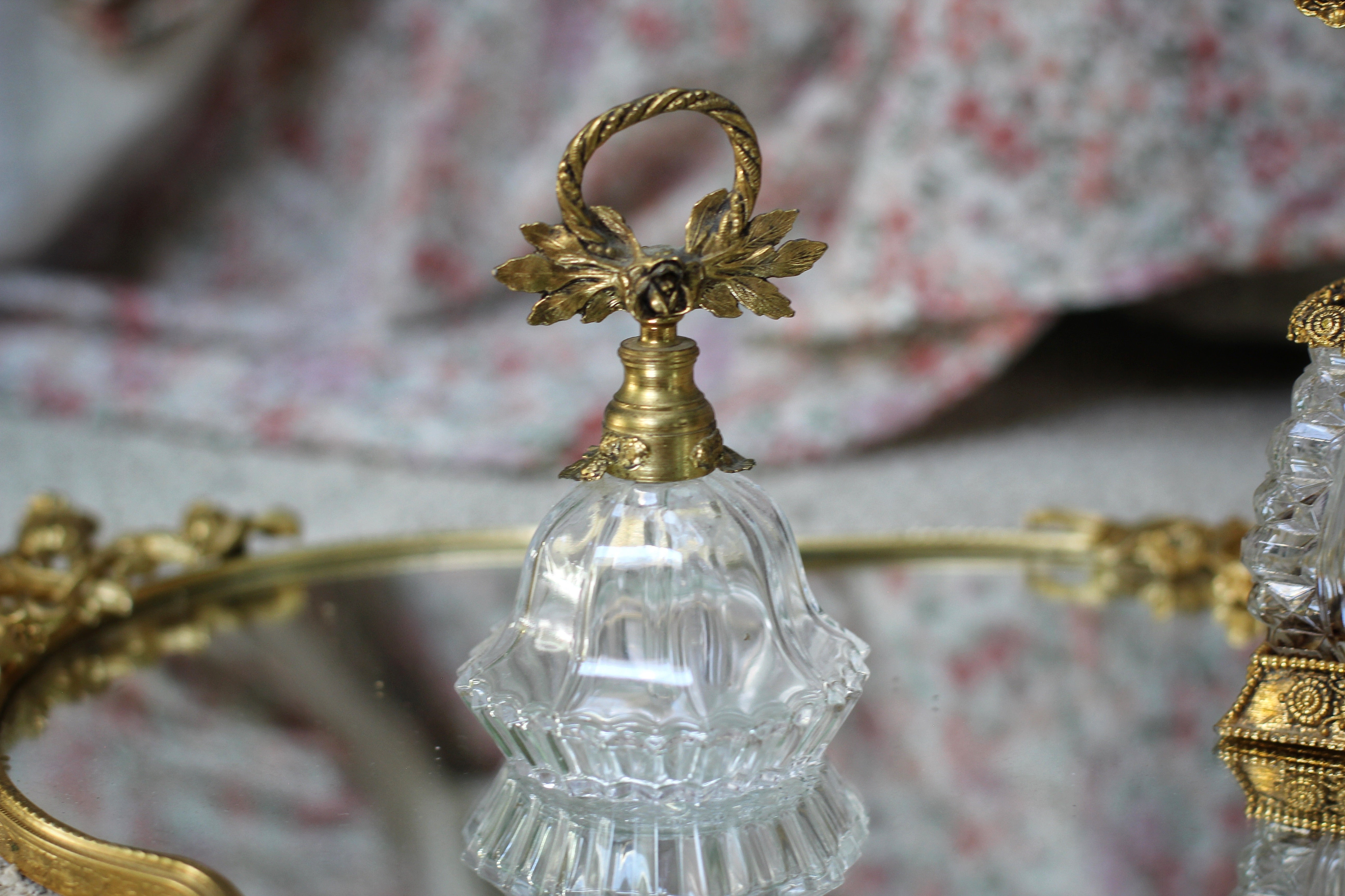 Antique Floral Topper Perfume Bottle