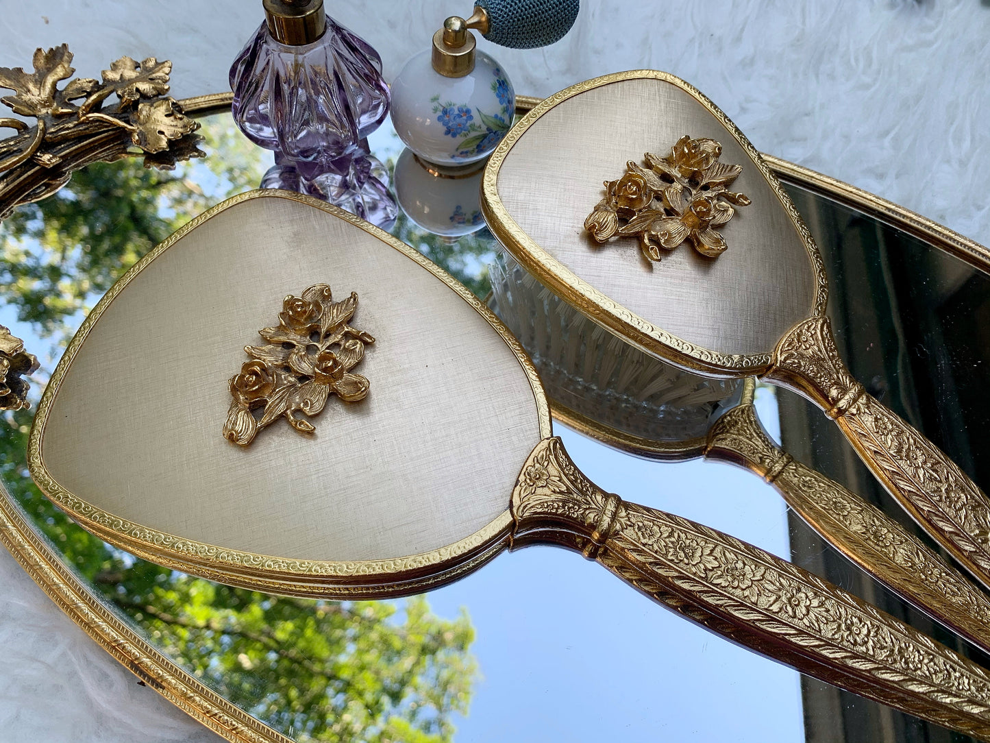 Antique Floral Vanity Set