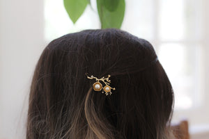 Discounted * Hibiscus Flowers Pearls & Crystals Barrette