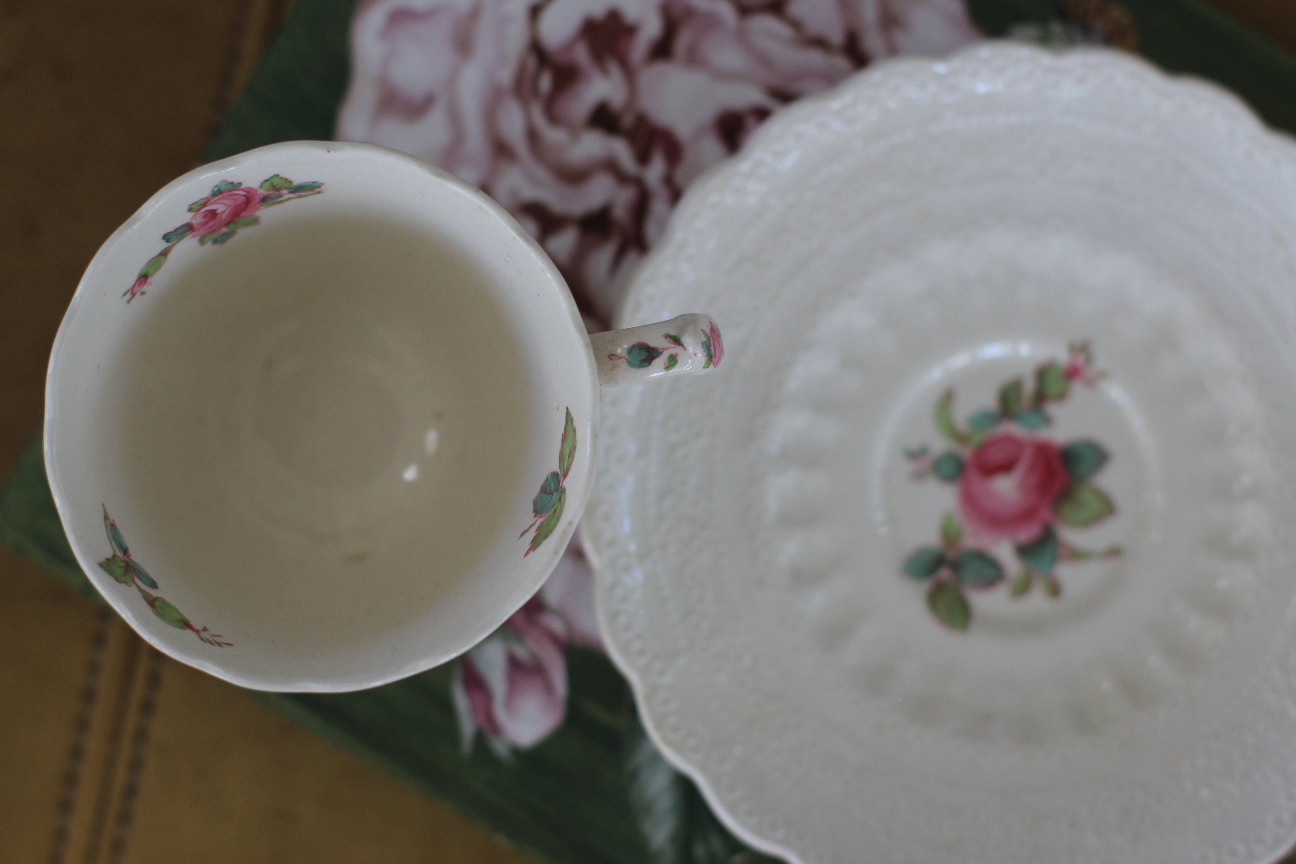 Antique Floral Spode Jewel Copeland Cup & Saucer