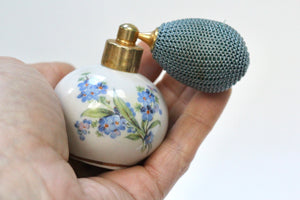 Antique Floral Porcelain Forget-me-not Perfume Bottle