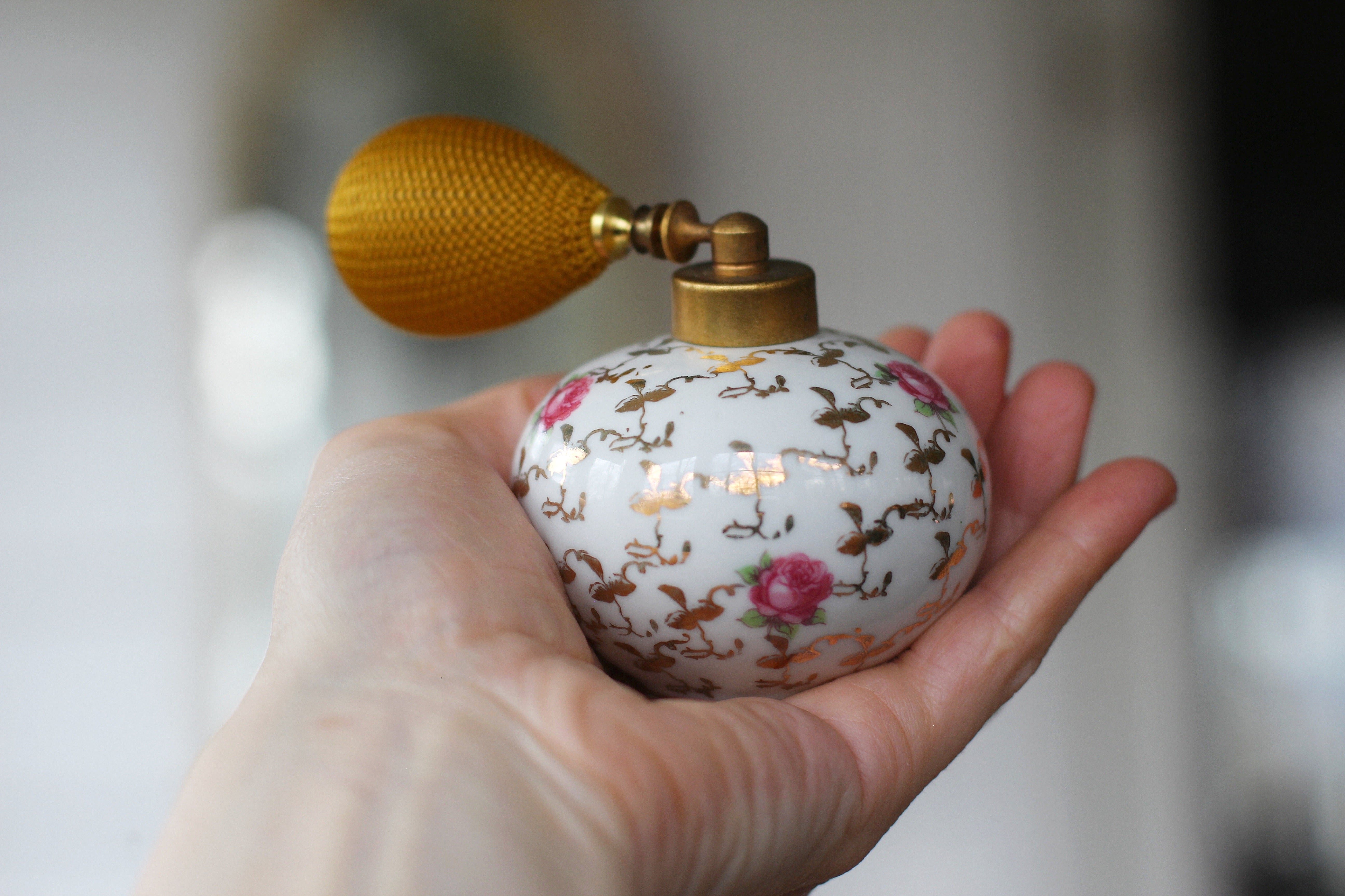 Antique Royal Bavaria Floral Porcelain Perfume Bottle