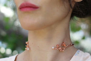 Magnolia Branch Floral Choker