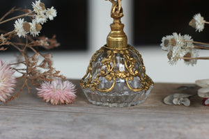 Antique Matson Floral Glass Perfume Bottle