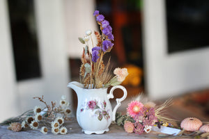 Antique Floral Rose Porcelain Creamer