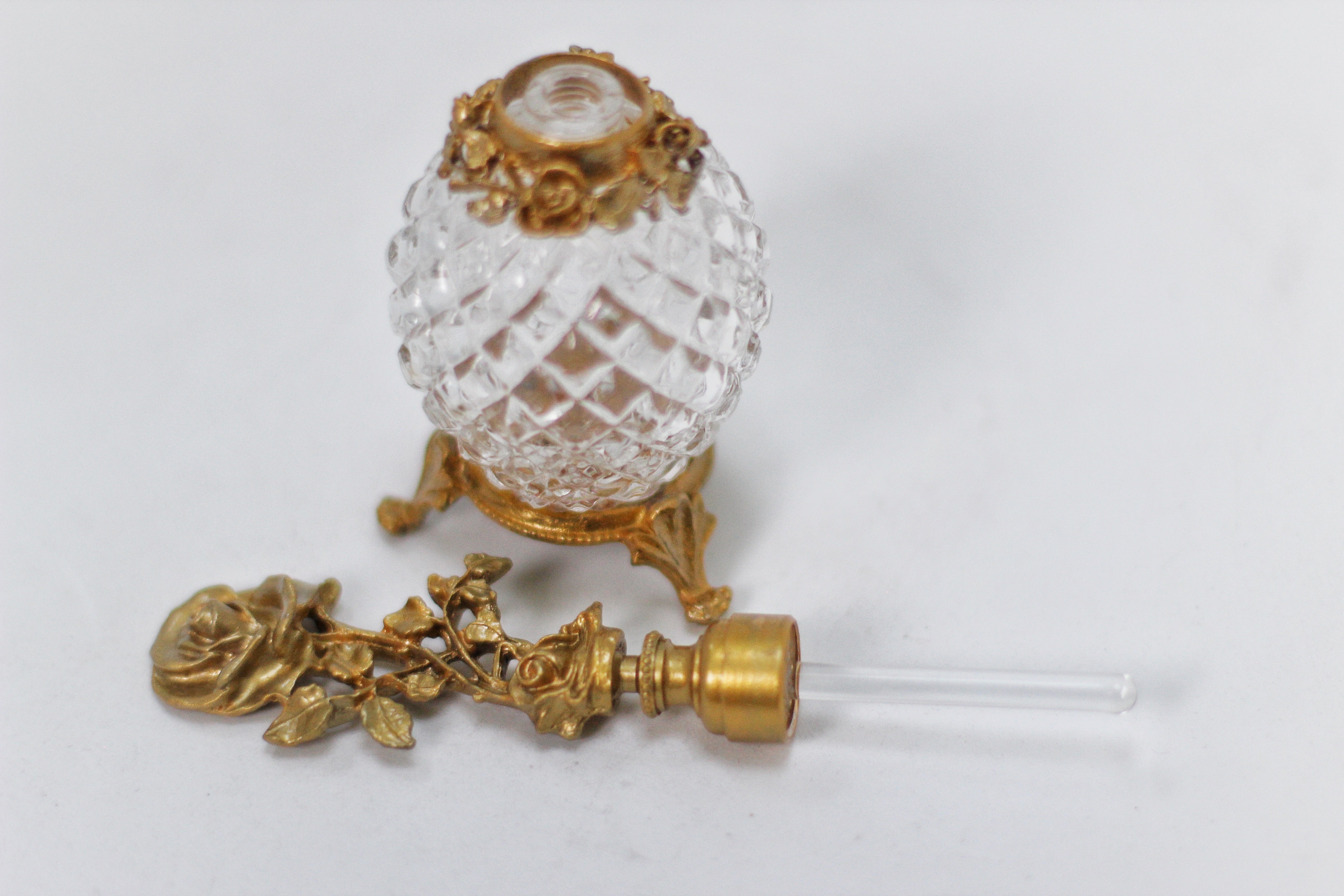 Antique Stylebuilt Tall Rose Perfume Bottle