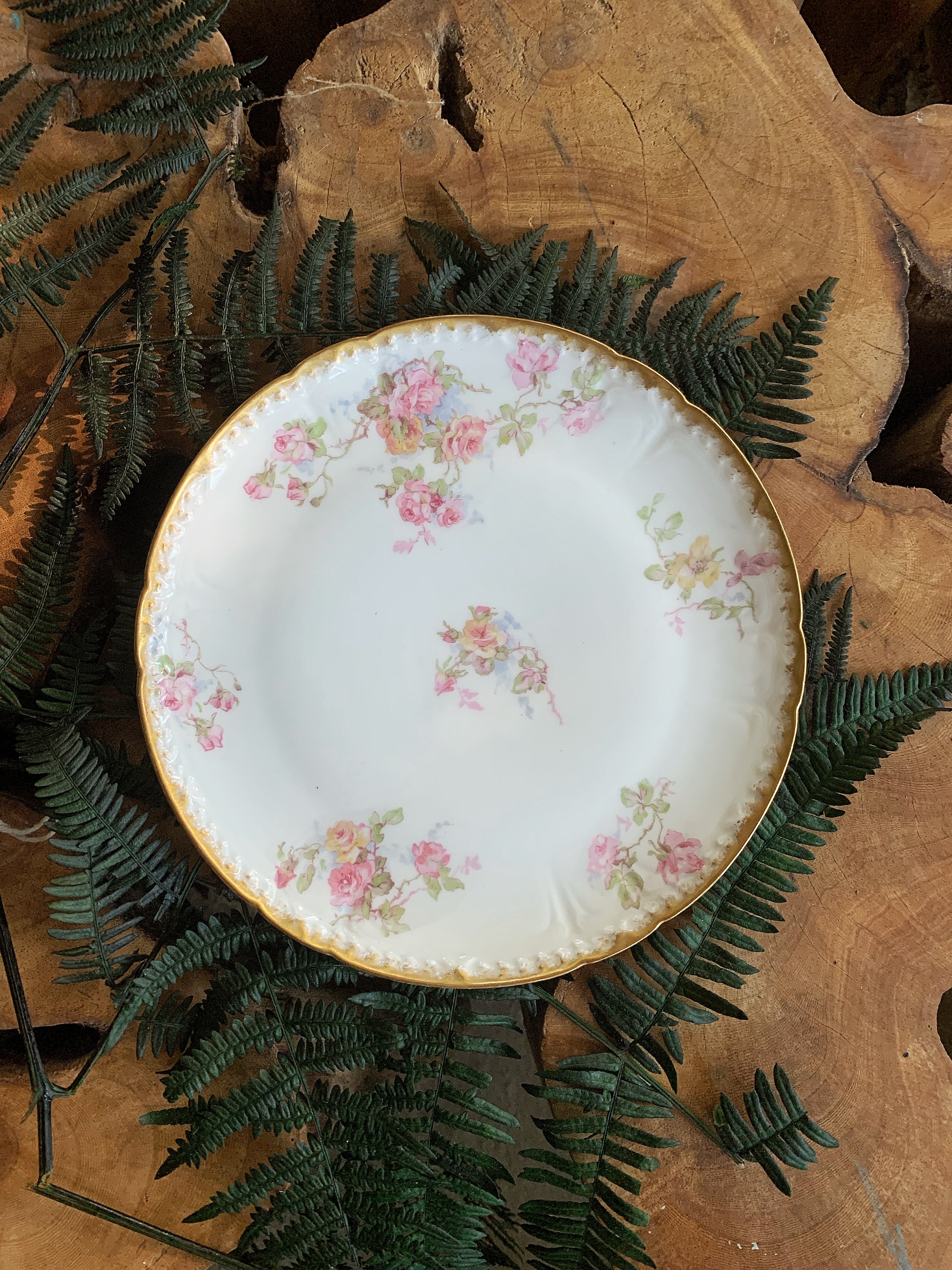 Vintage Roses French Porcelain Dish