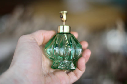 Vintage Green Crystal Perfume Bottle