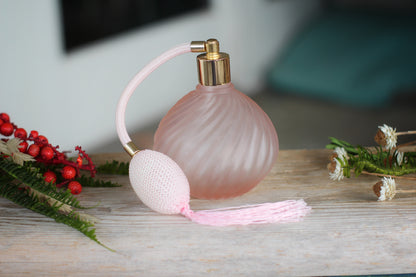 Antique Pink Long Bulb Automizer Perfume Bottle