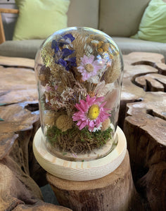 Medium / Small Dried Flowers Glass Dome / Cloche