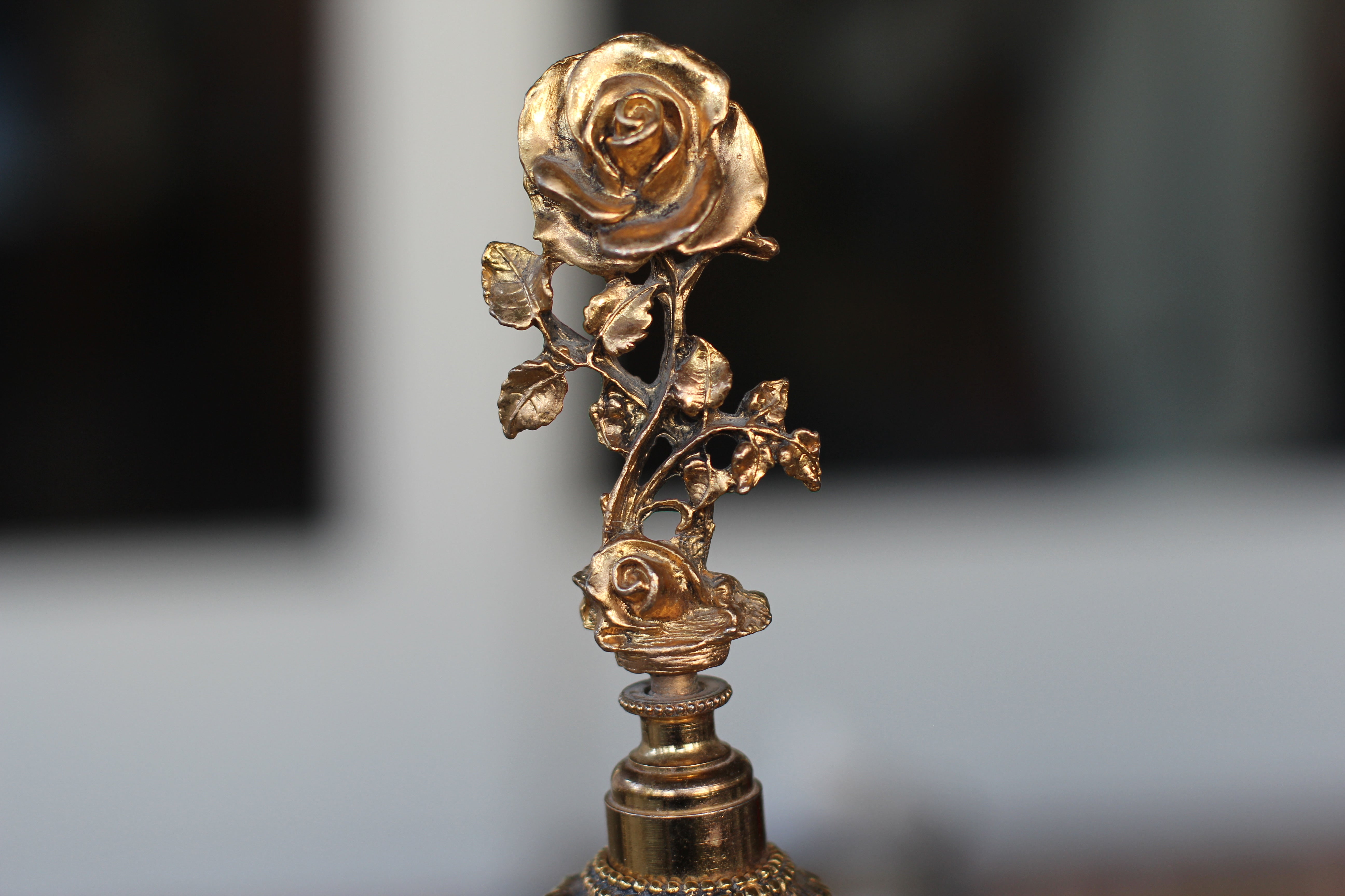 Antique Stylebuilt Tall Rose Perfume Bottle