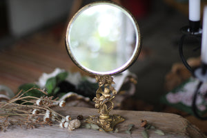 Vintage Birds Matson Standing Vanity Mirror 2 Sided Magnifier