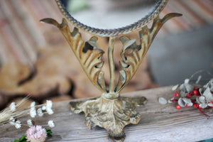 Vintage Gold Vanity Pedestal Mirror