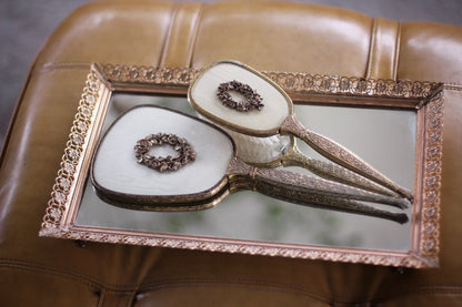 Antique Floral Wreath Vanity Set