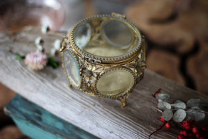 Antique Floral Dogwood Jewelry Box