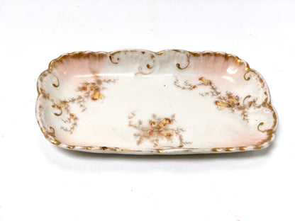 Antique Limoges Floral Porcelain Ring Dish