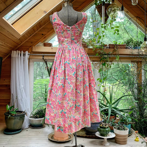 Vintage Peony Floral Pink Laura Ashley Dress