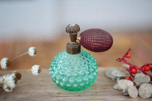 Vintage Green Crystal Atomizer Perfume Bottle