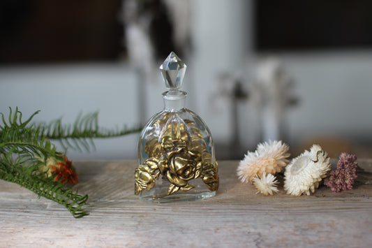 Antique Crystal Filigree Collar Perfume Bottle