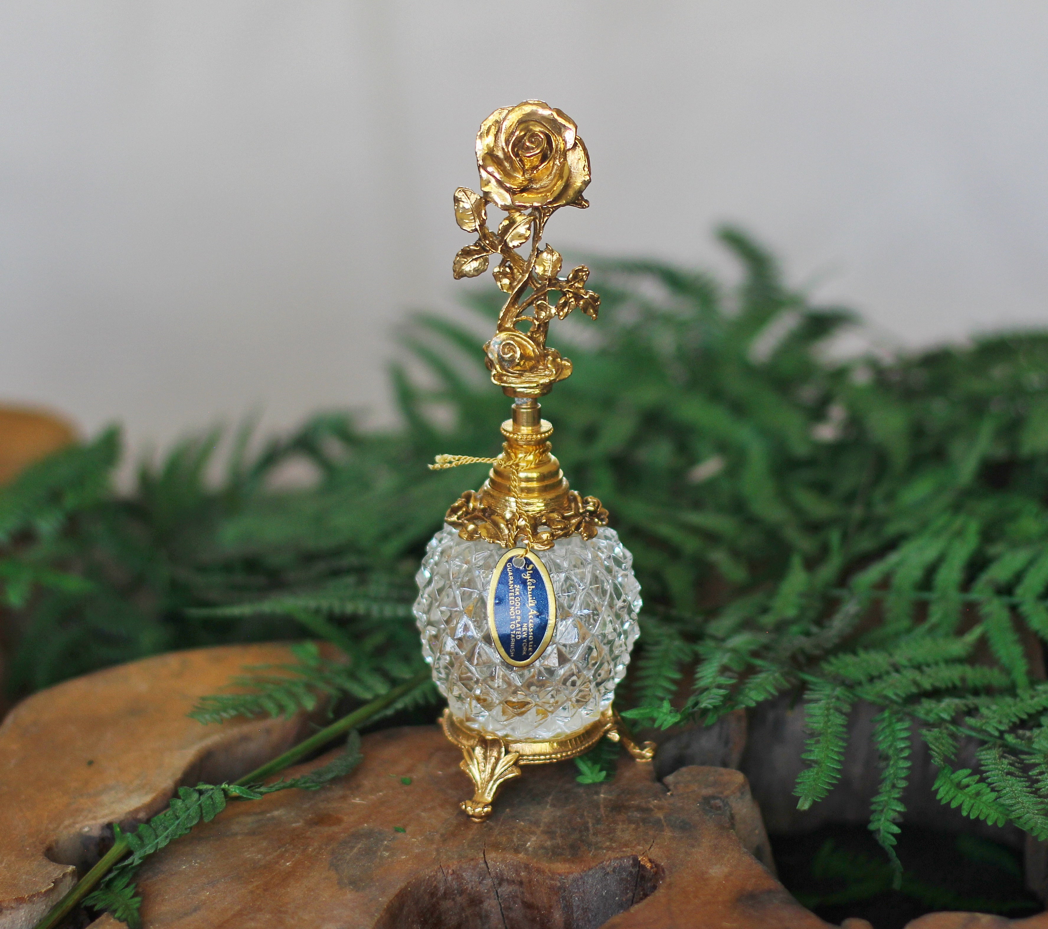 Antique Stylebuilt Tall Rose Perfume Bottle