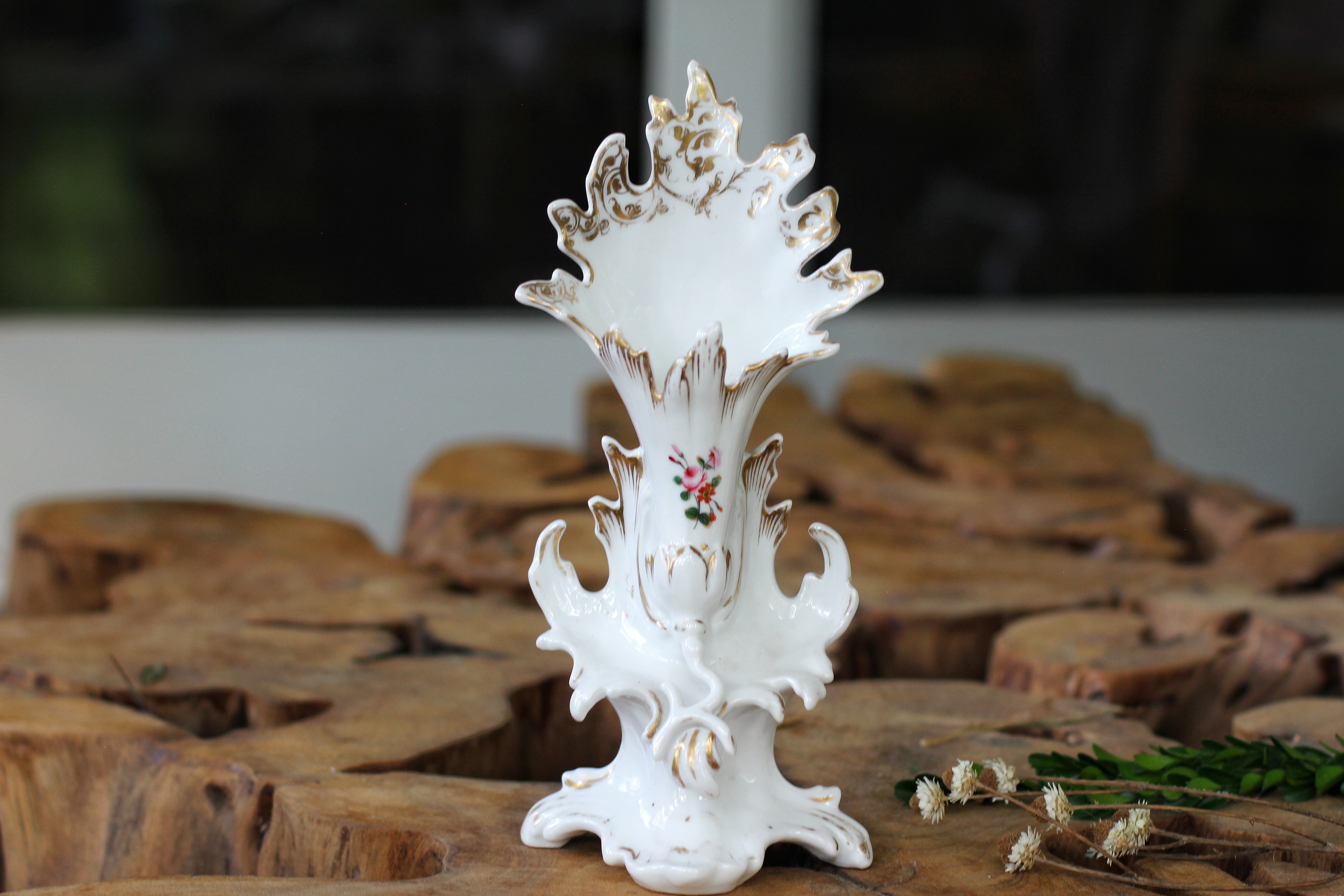 Antique Floral Porcelain Vass
